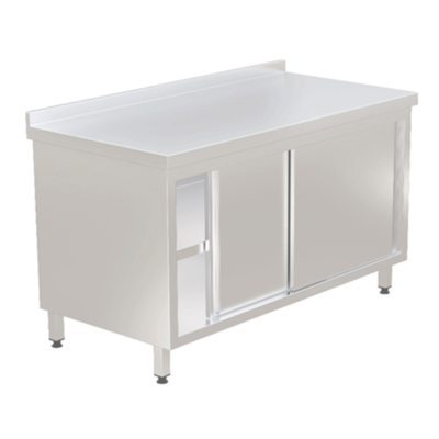 Dolaplı Çalışma Tezgahı Taban Raflı Sürgü Kapılı