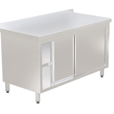 Dolaplı Çalışma Tezgahı Taban ve Ara Raflı Sürgü Kapılı