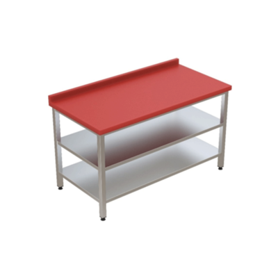 Polietilen Tablalı Çalışma Tezgahı Taban ve Ara Raflı